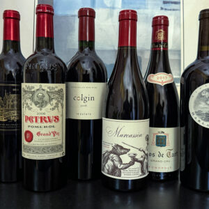 Variety of red wine, six bottles
