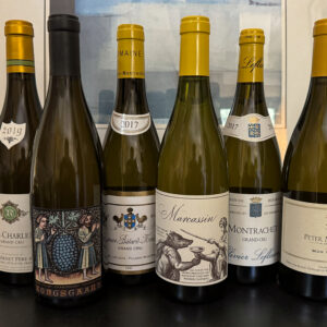 Variety of white wines, six bottles total